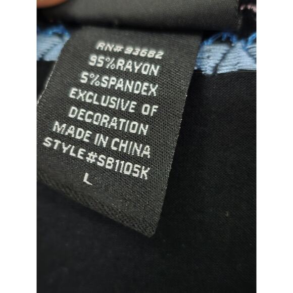 LIV Los Angeles Large Black Floral Embroidered Boho Casual Top Johnny Was - Picture 7 of 8